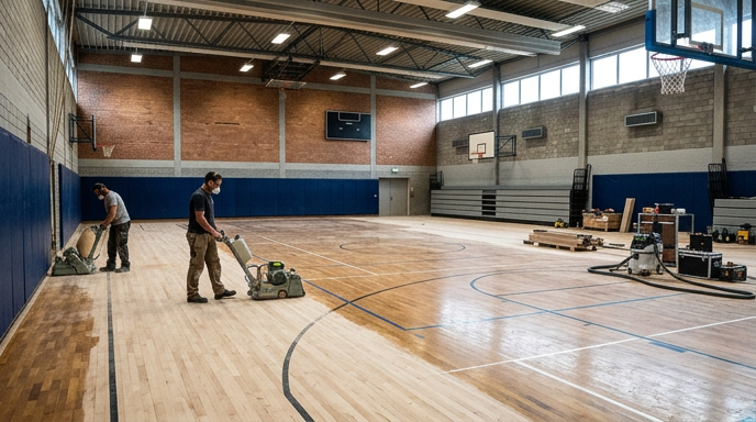 Bodensanierung einer Sporthalle durch MBS GmbH in Osnabrück